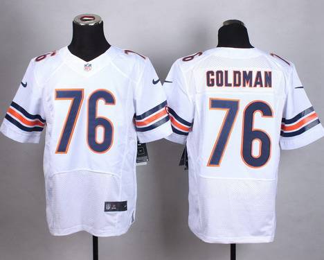 Men's Chicago Bears #76 Eddie Goldman Nike White Elite Jersey