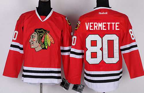 Men's Chicago Blackhawks #80 Antoine Vermette  Red Jersey