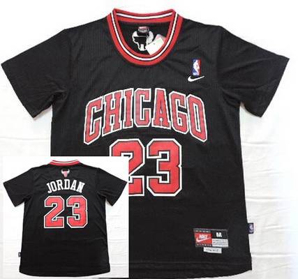 Men's Chicago Bulls #23 Michael Jordan Revolution 30 Swingman Black Short-Sleeved Jersey