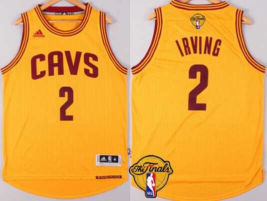 Men's Cleveland Cavaliers #2 Kyrie Irving 2015 The Finals New Yellow Jersey