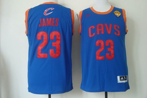 Men's Cleveland Cavaliers #23 LeBron James 2015 The Finals Light Blue Jersey