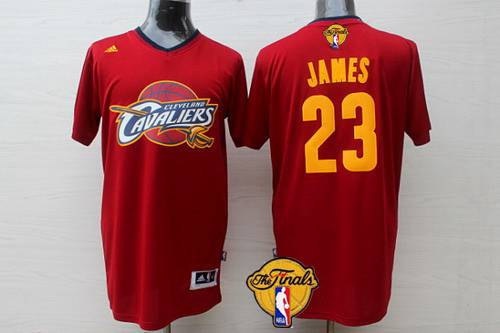 Men's Cleveland Cavaliers #23 LeBron James 2015 The Finals New Red Short-Sleeved Jersey