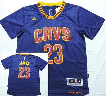 Men's Cleveland Cavaliers #23 LeBron James Revolution 30 Swingman 2014 New Navy Blue Short-Sleeved Jersey