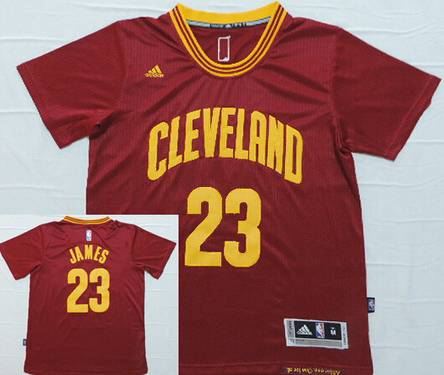 Men's Cleveland Cavaliers #23 LeBron James Revolution 30 Swingman 2014 New Red Short-Sleeved Jersey