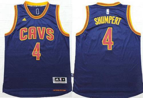 Men's Cleveland Cavaliers #4 Iman Shumpert Revolution 30 Swingman 2014 New Navy Blue Jersey