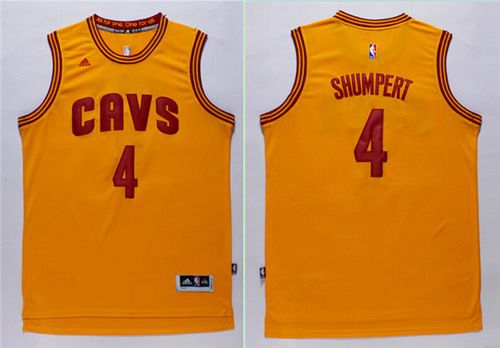 Men's Cleveland Cavaliers #4 Iman Shumpert Revolution 30 Swingman 2014 New Yellow Jersey