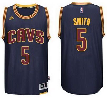 Men's Cleveland Cavaliers #5 J.R. Smith Revolution 30 Swingman 2014 New Navy Blue Jersey