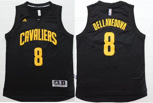 Men's Cleveland Cavaliers #8 Matthew Dellavedova Revolution 30 Swingman Black With Gold Jersey