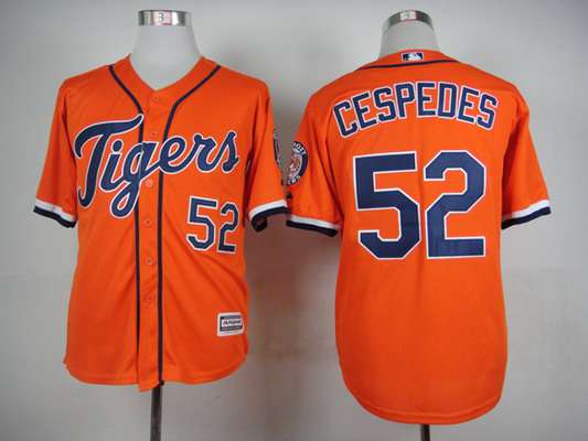 Men's Detroit Tigers #52 Yoenis Cespedes 2015 Orange Jersey