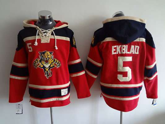 Men's Florida Panthers #5 Aaron Ekblad Old Time Hockey Red Hoodie