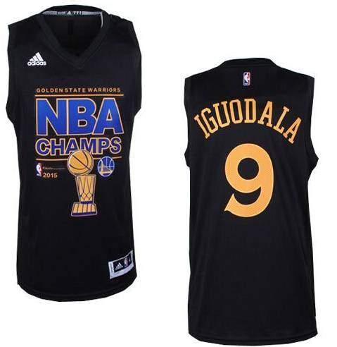 Men's Golden State Warriors #9 Andre Iguodala Revolution 30 Swingman 2015 Champions Fashion Black Jersey