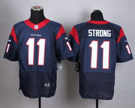 Men's Houston Texans #11 Jaelen Strong Nike Navy Blue Elite Jersey