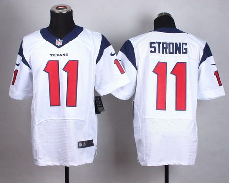 Men's Houston Texans #11 Jaelen Strong Nike White Elite Jersey