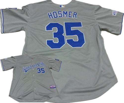 Men's Kansas City Royals #35 Eric Hosmer Gray Jersey