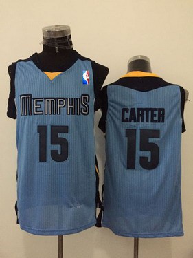 Men's Memphis Grizzlies #15 Vince Carter Light Blue Swingman Jersey