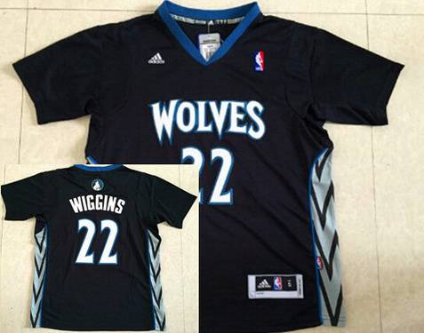 Men's Minnesota Timberwolves #22 Andrew Wiggins Revolution 30 Swingman 2014 New Black Short-Sleeved Jersey