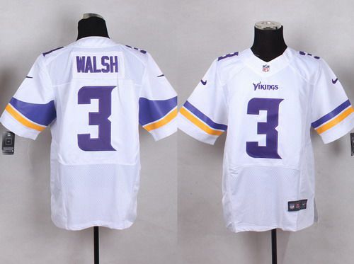 Men's Minnesota Vikings #3 Blair Walsh 2013 Nike White Elite Jersey