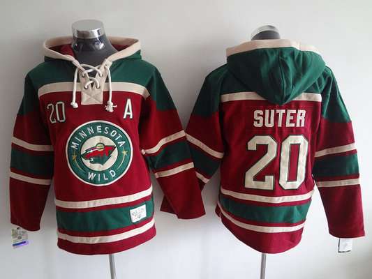 Men's Minnesota Wild #20 Ryan Suter Old Time Hockey Red Hoodie