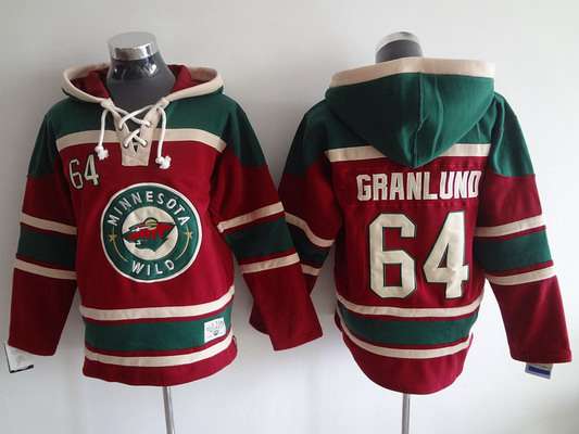 Men's Minnesota Wild #64 Mikael Granlund Old Time Hockey Red Hoodie