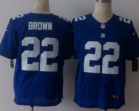 Men's New York Giants #22 Chykie Brown Blue NFL Elite Jersey