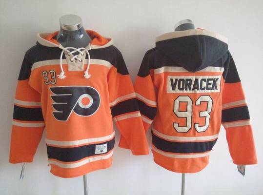 Men's Philadelphia Flyers #93 Jakub Voracek Old Time Hockey Alternate Orange Hoodie