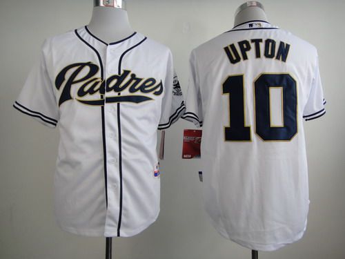 Men's San Diego Padres #10 Justin Upton White Jersey