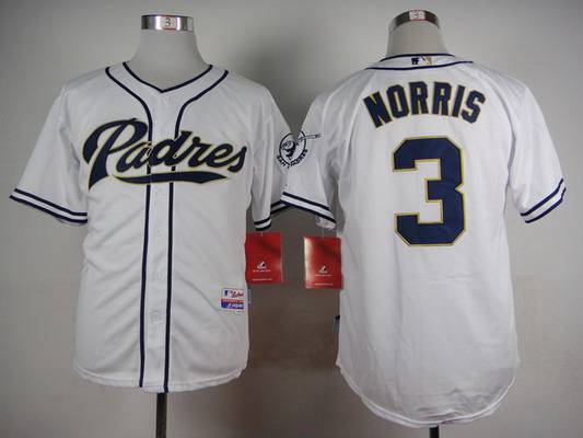 Men's San Diego Padres #3 Derek Norris White Jersey