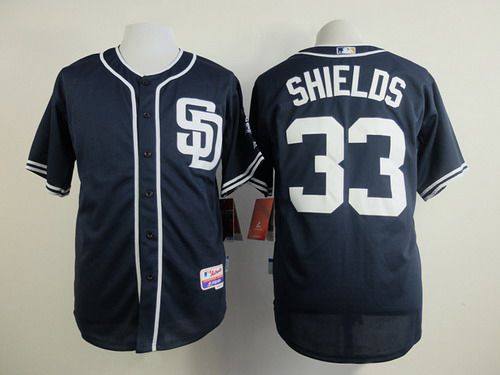 Men's San Diego Padres #33 James Shields Navy Blue Jersey