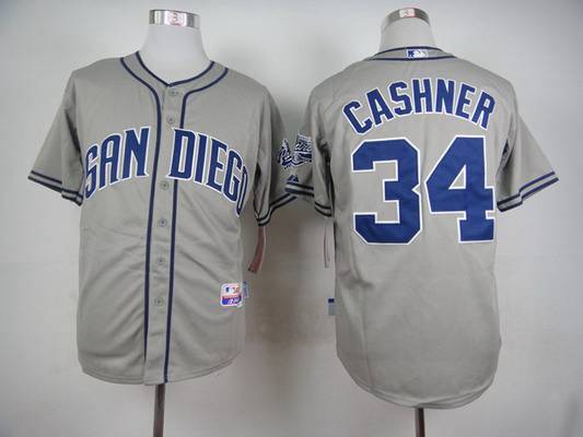 Men's San Diego Padres #34 Andrew Cashner Gray Jersey