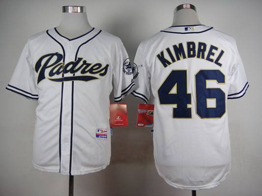 Men's San Diego Padres #46 Craig Kimbrel White Jersey