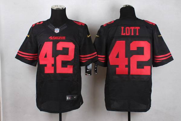 Men's San Francisco 49ers #42 Ronnie Lott 2015 Nike Black Elite Jersey