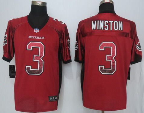 Men's Tampa Bay Buccaneers #3 Jameis Winston Nike Drift Fashion Red Elite Jersey