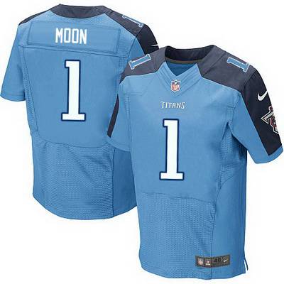 Men's Tennessee Titans #1 Warren Moon Nike Light Blue Elite Jersey