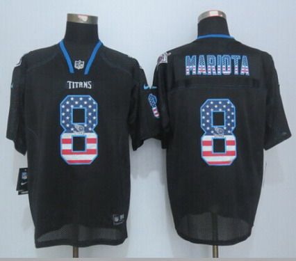 Men's Tennessee Titans #8 Marcus Mariota 2014 NIKE USA Flag Fashion Black Elite Jersey