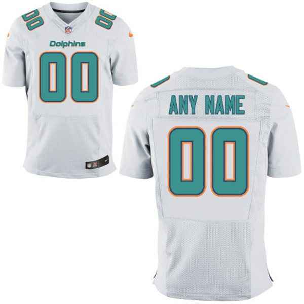 Men's Miami Dolphins Nike White Customized 2014 Elite Jersey