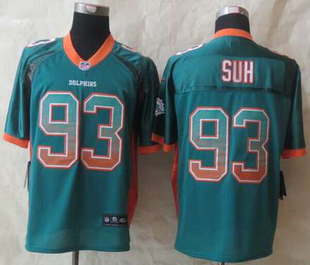 Miami Dolphins #93 Ndamukong Suh Nike Drift Fashion Green Elite Jersey