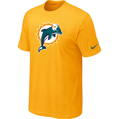 Miami Dolphins Sideline Legend Authentic Logo T-Shirt Yellow