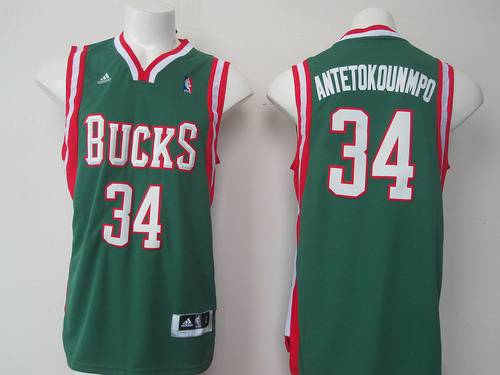 Milwaukee Bucks #34 Giannis Antetokounmpo Revolution 30 Swingman Green Jersey