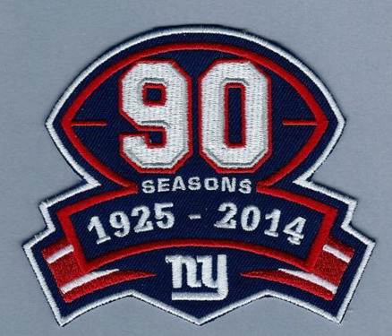 New York Giants 90th Anniversary Patch