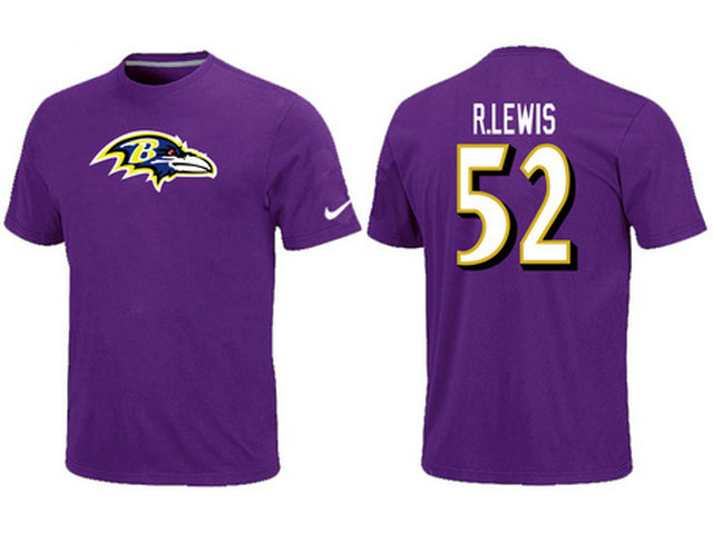 Nike Baltimore Ravens 52 R.LEWIS Name & Number T-Shirt- Purple