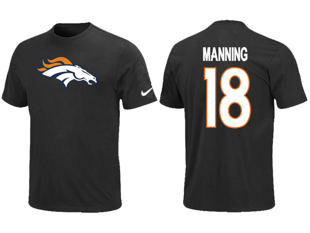 Nike Denver Broncos Peyton 18 Manning Name & Number T-Shirt Black