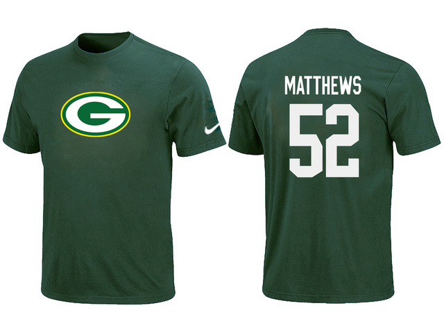 Nike Green Bay Packers  52 MATTHEWS Name & Number T-Shirt Green