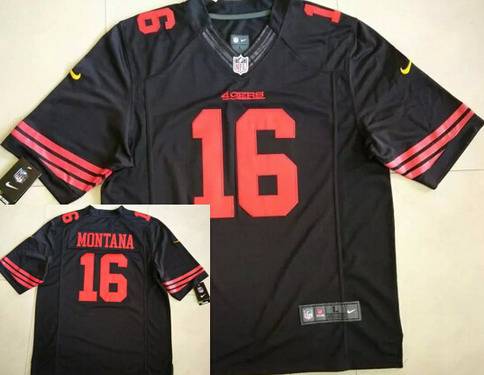 Nike San Francisco 49ers #16 Joe Montana 2015 Black Limited Jersey