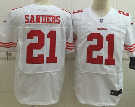 Nike San Francisco 49ers #21 Deion Sanders White Elite Jersey