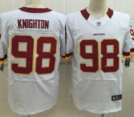 Nike Washington Redskins #98 Terrance Knighton White Elite Jersey