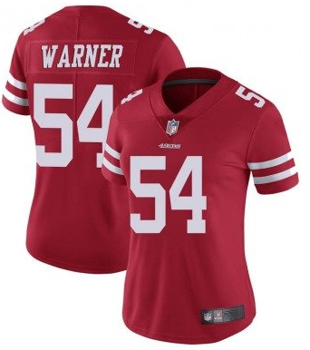 Women's San Francisco 49ers #54 Fred Warner Red Team Color Vapor Untouchable Limited Player Football Jersey