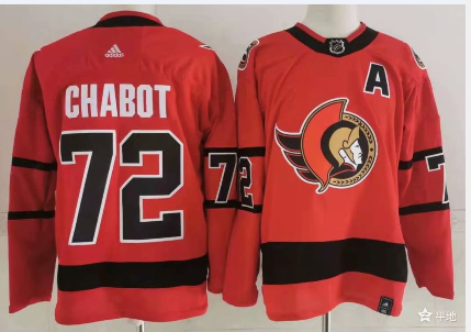 Ottawa Senators #72 Thomas Chabot Red Men's Adidas 2020-21 Reverse Retro Alternate NHL Jersey