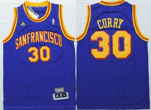 Men's San Francisco Warriors #30 Stephen Curry San Francisco Blue Hardwood Classics Soul Swingman Throwback Jersey