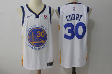 Men's Golden State Warriors #30 Stephen Curry White 2017-2018 Nike Swingman Stitched NBA Jersey