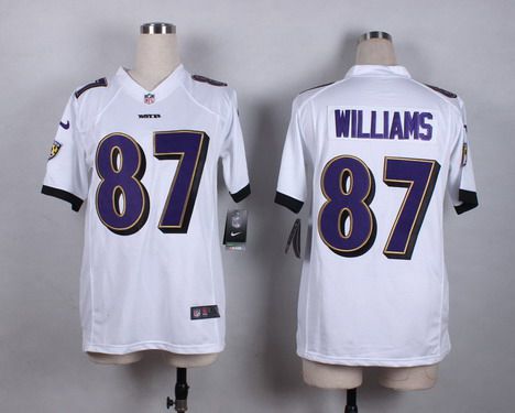 Women's Baltimore Ravens #87 Maxx Williams 2013 Nike White Game Jersey